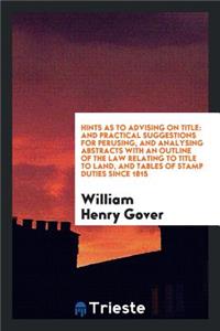 Hints as to Advising on Title