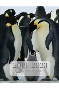 2019-2023 Five Year Planner Penguins Goals Monthly Schedule Organizer