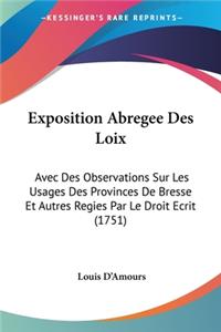 Exposition Abregee Des Loix