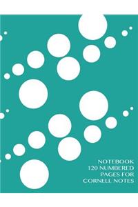 Notebook 120 numbered pages for Cornell Notes