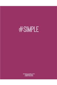 Notebook for Cornell Notes, 120 Numbered Pages, #SIMPLE, Plum Cover