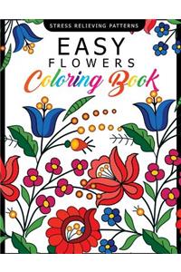 Easy Flowers Coloring Book