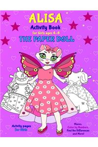 ALISA Activity Book for Girls ages 4-8 THE PAPER DOLL