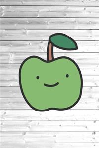 Big Happy Face Green Apple Fruit Journal
