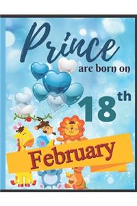 Prince Are Born On 18th February Notebook Journal