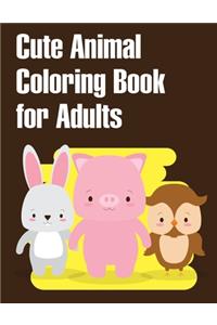 Cute Animal Coloring Book for Adults