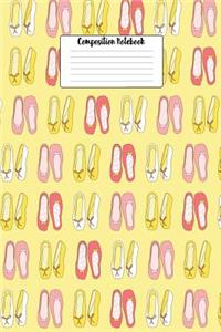 Composition Notebook: Cool Ballerina Shoes Pattern 6 X 9 Wide Ruled Paper Notebook, Appreciation, Quote Journal or Diary Unique Inspirational Gift for Friend or Teacher, Beginning or End of School Year, Retirement, Birthday or Gratitude Present - N