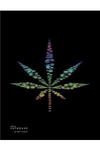 Graph Paper Chronic Notebook: 1/4 Inch Squares Blank Quad Ruled Marijuana Notes Large (8.5 X 11 Inches) Letter Size 120 Square Grid Pages Ganja Rainbow Soft Cover