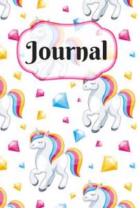 Unicorn Diamond Printed Journal: For Unicorn Lovers and Writers: Blank Lined Paper Notebook (6x9 Inch - 70 Sheets/140 Pages)