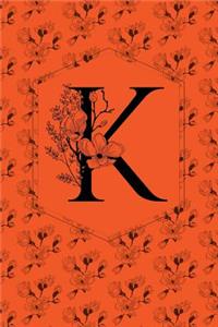 Floral Monogram Journal/Notebook - K