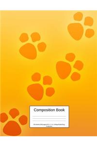Composition Book 100 Sheets/200 Pages/8.5 X 11 In. College Ruled/ Dog Footprints