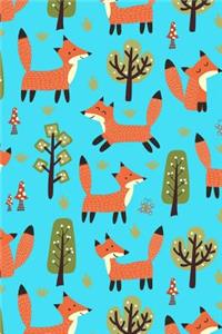 Journal Notebook Cute Foxes Pattern 2
