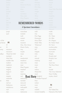 Roni Horn: Remembered Words