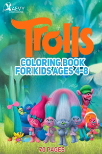 Trolls Coloring Book for Kids Ages 4-8