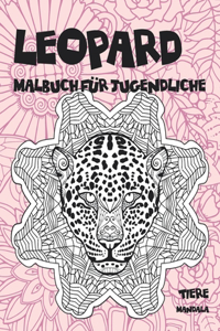 Malbuch für Jugendliche - Mandala - Tiere - Leopard