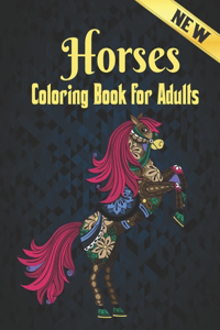 Coloring Book for Adults Horses