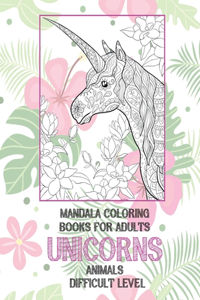 Mandala Coloring Books for Adults Difficult Level - Animals - Unicorns