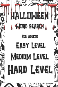 Halloween Word Search For Adults Easy Madium Hard Level