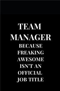 Team Manager Because Freaking Awesome Isn't An Official Job Title
