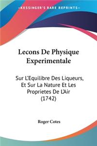 Lecons De Physique Experimentale