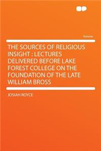 The Sources of Religious Insight