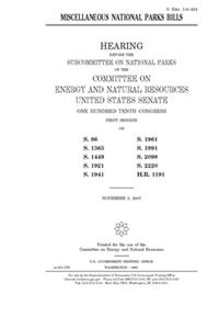 Miscellaneous national parks bills