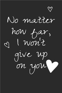 No Matter How Far, I won't Give Up On You