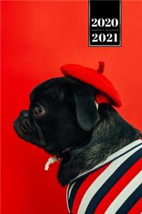 Pug Dog Calendar Week Planner 2020 / 2021 - Passionate Artist