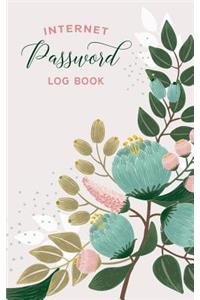 Internet Password Log Book: Pink Floral Website Login Information Notebook