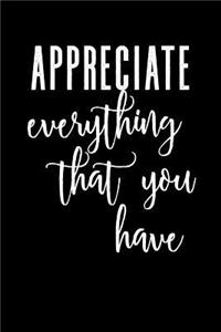 Appreciate Everything the You Have