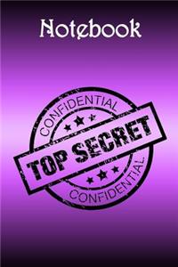 Notebook: Top Secret Pink Bg - - Bespoke, Personalised Notebook. Contact Us If You Would Like Your Own Image, Name or Other Text on a Book.