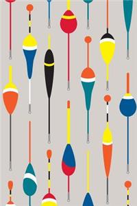 Fishing Notebook: Blank Ruled Journal for Men and Kids, Multicolour Float Design