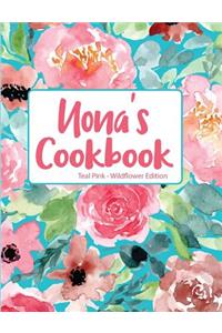 Nona's Cookbook Teal Pink Wildflower Edition