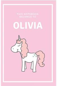 Olivia's Notebook: Personalized Writing Journal With Name For Girls