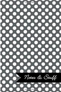 Notes & Stuff Lined Notebook With Slate Grey Polka Dot Pattern Cover