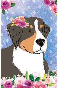 Journal Notebook For Dog Lovers Bernese Mountain Dog In Flowers