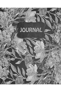 Chalkboard Watercolor Flowers Bullet Dot Grid Journal (Grey)