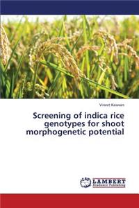 Screening of Indica Rice Genotypes for Shoot Morphogenetic Potential