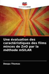 évaluation des caractéristiques des films minces de ZnO par la méthode mSILAR