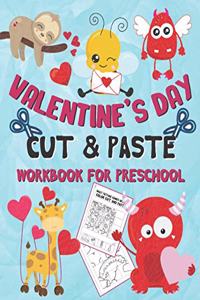 Valentine's Day Cut and Paste Workbook for Preschool
