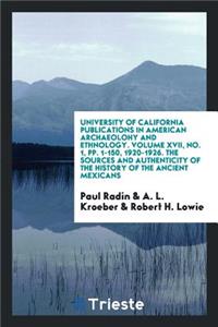 The Sources and Authenticity of the History of the Ancient Mexicans