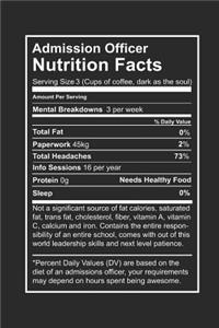 Admission Officer Nutrition Facts