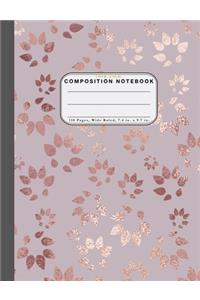 Wide Ruled Composition Notebook Rose Gold