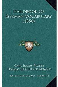 Handbook of German Vocabulary (1850)