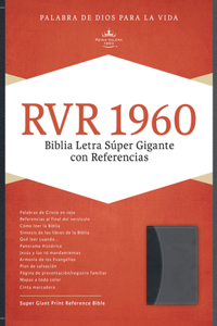 RVR 1960 Biblia Letra Súper Gigante, negro/gris símil piel