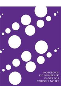 Notebook 120 numbered pages for Cornell Notes