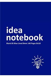 Idea Notebook Blank B5 Blue Lined 8mm 140 Pages BULB