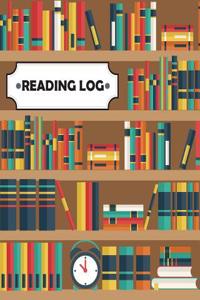 Reading Log: Reading Journal Gifts for Book Lovers 106 Pages - (Many Book in Shelves Cover) - Large 8