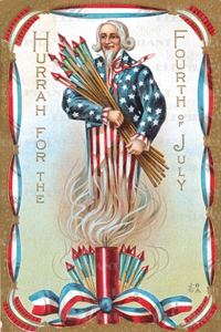 Uncle Sam W/ Fireworks - 4th of July Greeting Card