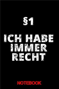 Notebook §1 Ich habe immer recht